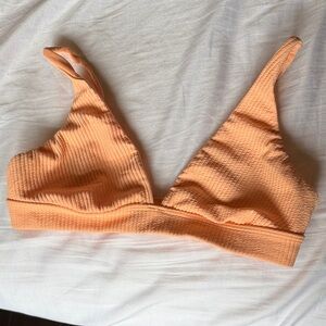 Women's Peach Ribbed Triangle Bralette